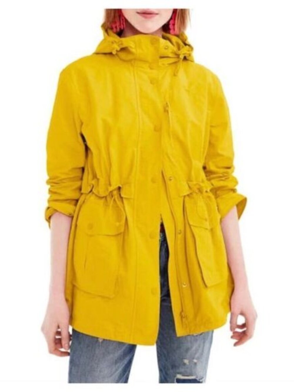 J. Crew Perfect Rain Jacket Rich Gold Size XXS